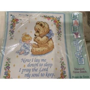 Dimensions Baby Hugs Sweet Prayer Birth Record Stamped Cross Stitch Kit 13087